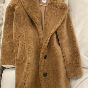 Gap Tan Teddy Bear Sherpa Long Coat Jacket